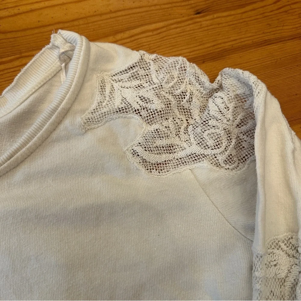 FREE PEOPLE Grandpa Jersey Outer Sunset Top in Ivory Lace women - S